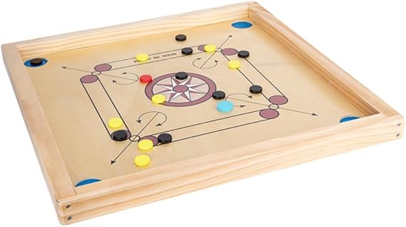 TAYTHI Carrom Board Game, Double Game Table, Looking Forward Multi-Function Desktop, Increase Parent-Child Interaction for Carrom Lovers and Families Wood Color