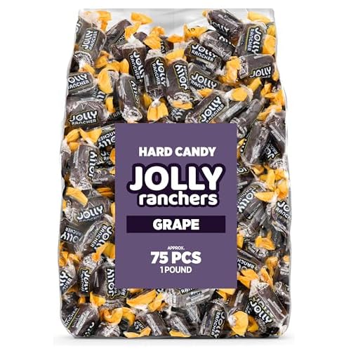 Grape Jolly Ranchers Hard Candy Original Flavor 1 LB Bulk Bag Approx. 75 Pieces Individually Wrapped Tart & Sweet Treats for Baby Showers, Back to School, Birthdays & Gift Bags