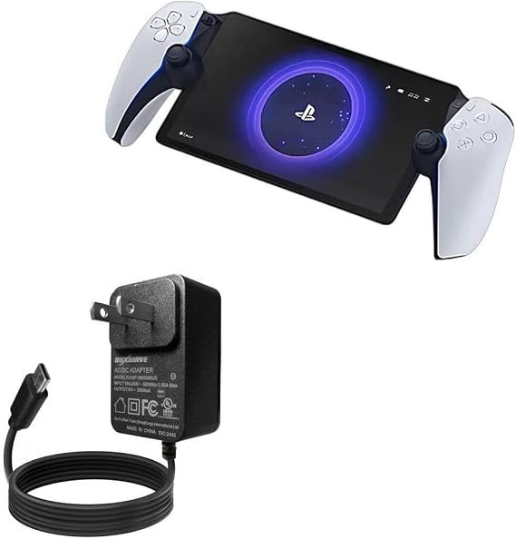 BoxWave Charger Compatible with Sony PlayStation Portal Remote Player - Wall Charger Direct (15W), Rapid Charge Your Device with Built-in 3ft Cable