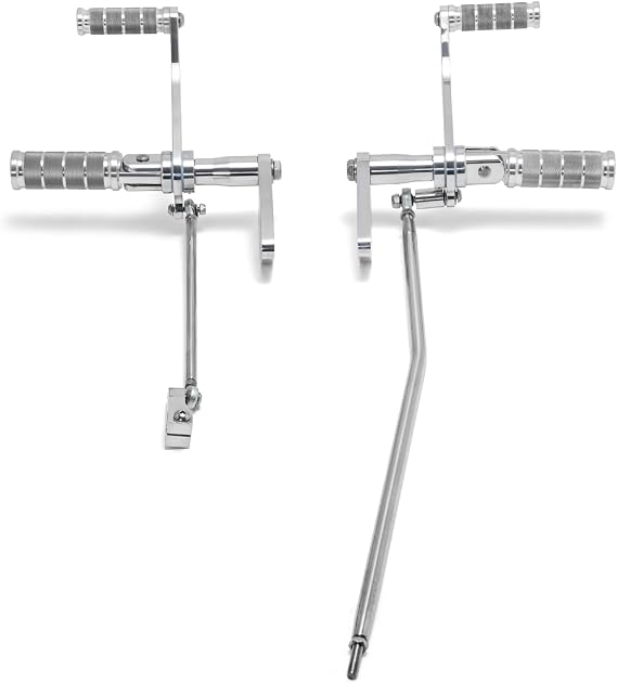 TOFR 8.7in Forward Controls Compatible with Harley Dyna Street Bob 2006-17 | For Low Rider Super Glide 2000-2017 Polished Silver Aluminum