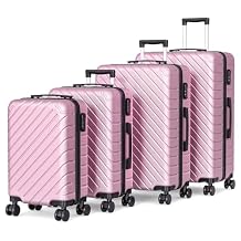 Apelila 4 Piece Luggage Sets for Travel, Hardshell Suitcase with Spinner Wheels (18/20/24/28 Inch), Lightweight Carry On & Checked Luggage for Family Vacation