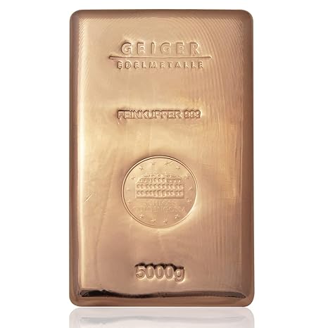 5kg (5000g) .999 Pure Copper Bullion Bar