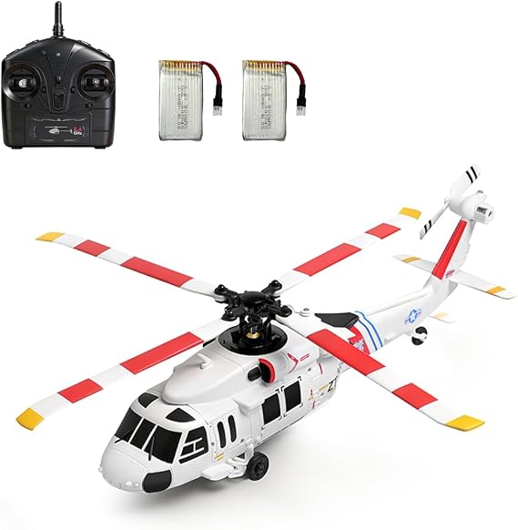WL K270 UH-60L 4CH Flybarless RC Helicopter with Brushless Motor 6-Axis Gyro Optical Flow Hovering & Height Stabilisation Remote Controlled Helicopter for Adults