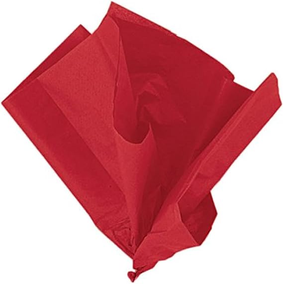 Solid Red Tissue Sheets - 20" x 26", 10 Count - Perfect Colorful Gift Wrapping & Craft Supplies