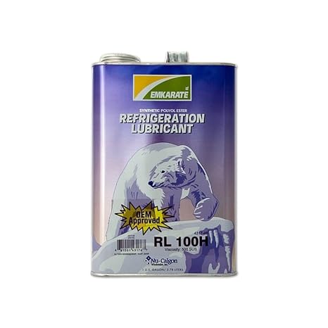 Nu-Calgon 4317-46 Emkarate RL100H Polyol Ester Refrigeration Lubricant, 1 Gallon, 500 SUS Viscosity