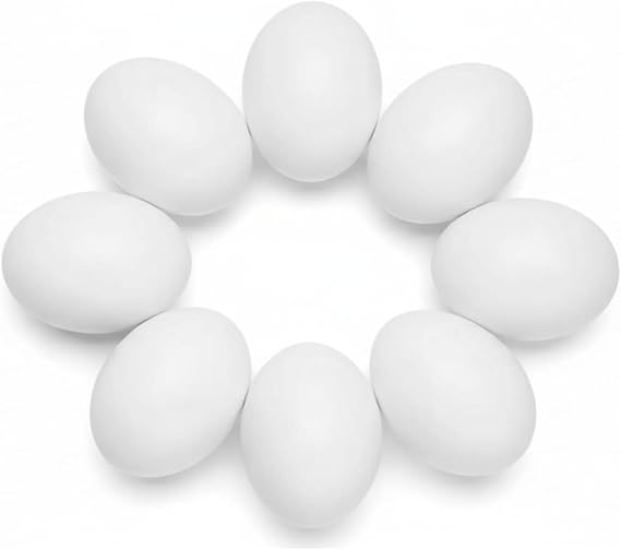 10 Pcs Simulation Egg White Plastic Fake Eggs DIY Crafts Easter Ornaments Painting and Realistic Egg Crafts for Party Home Kitchen Decor