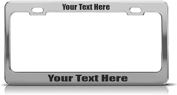 Premium Aluminum Black Front Plate License Plate Frame Custom Personalized Tag Chrome