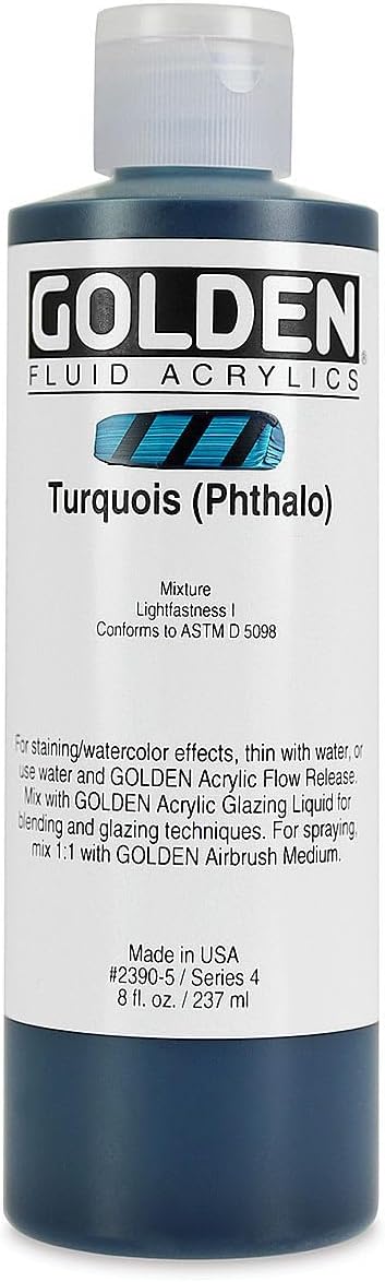 Golden Fluid Acrylics - Turquois (Phthalo) - 8 oz Bottle