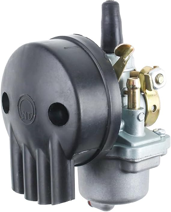 Bike Engine Carburetor 2 Stroke 4 Stroke Engine 49cc 50cc 80cc 100cc 110cc Motorized Bicycle Replacement Parts (Black Carburetor, 2 Stroke)