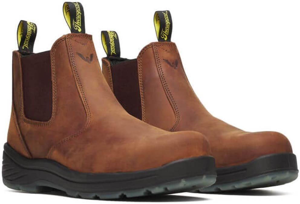 Thorogood Thoro-Flex 6 Slip On Composite Toe Work Boots for Men - Premium Leather with Slip-Resistant Outsole and Scuff-Free Translucent Bottom; EH Rated