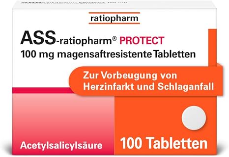 ASS-ratiopharm Protect 100 mg Enteric Tablets Pack of 100