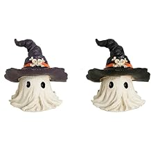 2 pcs Halloween Horror Hat Ornament,Decorative Statue with Hat,Cute Ghost Figures for Halloween Decorations