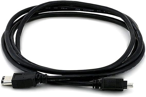 Monoprice 6-Feet IEEE-1394 FireWire iLink DV Cable 6P-4P M/M, Black (102665)