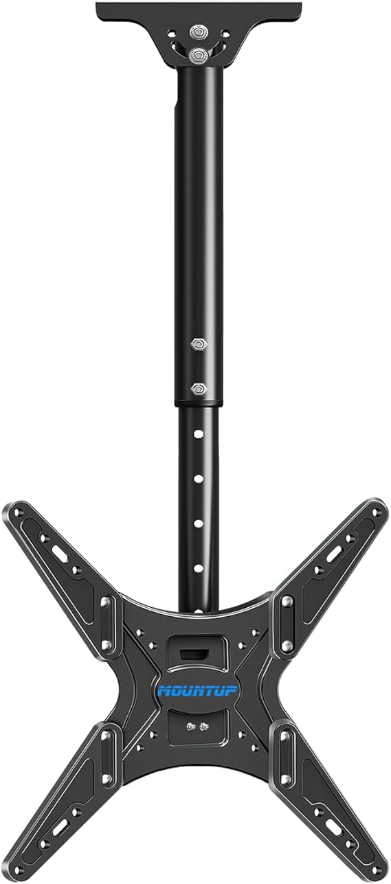 MOUNTUP Outdoor Ceiling TV Mount for 26"- 65" TVs, Waterproof & Rustproof Outside Ceiling Mount with Stainless Steel Hardware, Heavy Duty 99lbs Full Motion Bracket for Patio/Gazebo, Max VESA 400x400mm