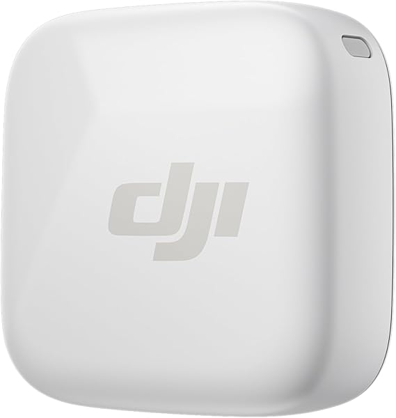 DJI Microphone Mini Transmitter (Pearl White), Ultra Light, Detailed Audio, DJI OsmoAudio, Noise Reduction, Wireless Microphone for Camera/iPhone/Android
