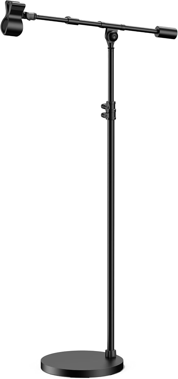 InnoGear Mic Stand Floor Max Height 82.28" Microphone Stand Holder Boom Arm | for Blue Yeti Shure Fifine HyperX, Extendable, Seated to Standing, Stable, For Any Recording Setup, Mini Height 30.82"