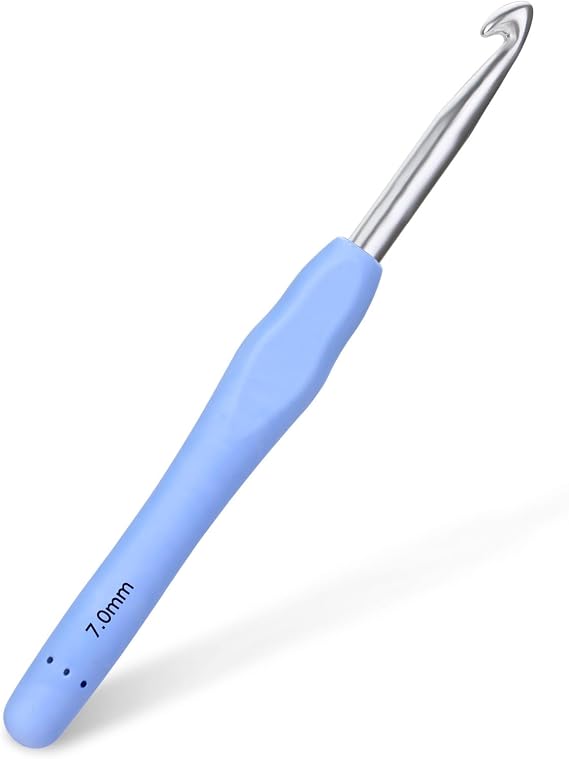 SHWAKK Crochet Hook, 7.0 mm Ergonomic Crochet Hook for Arthritic Hands | Crochet Needles, Ergonomic Handle, Knitting Needles with Soft Handle Beginners and Experienced Hobbyists(7.0 mm)