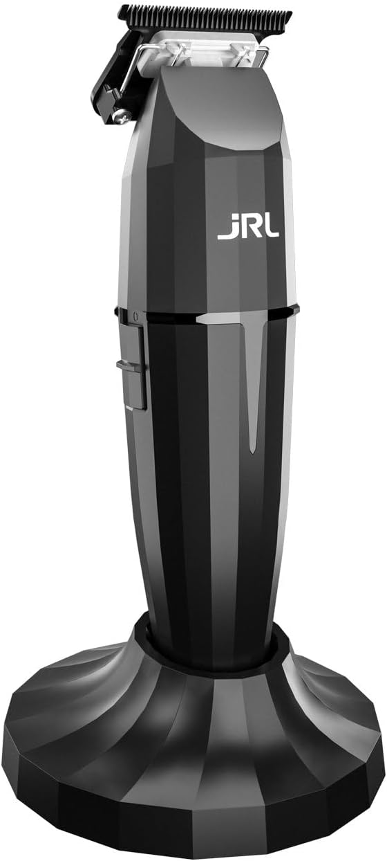Amazon Series JRL 2020T-B Onyx Hair Trimmer, Barber Cordless T-Blade for Hairline, Beard & Detail Work, EZ-Gap® 360° Exposed Blade, Quiet Smart-Clip™ Motor, (Black)