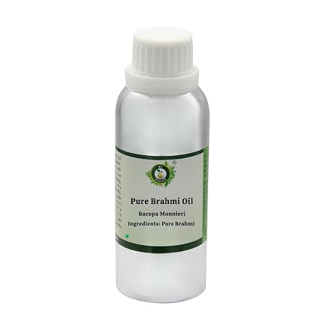 R V Essential Pure Brahmi Oil 300 ml (10 oz) - Bacopa Monnieri (100% Pure and Natural Rare Herb Series) Pure Brahmi Oil