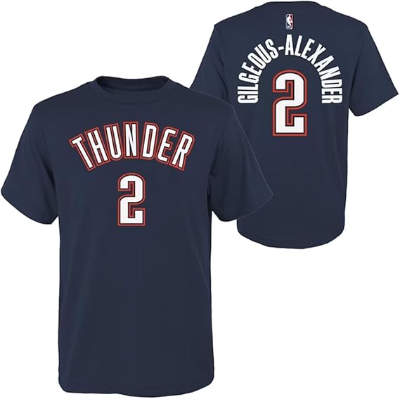 Outerstuff Shai Gilgeous-Alexander SGA Oklahoma City Thunder #2 Youth Size Player Name & Number T-Shirt