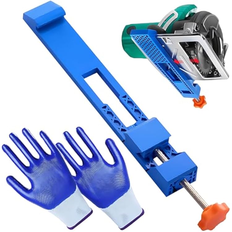 Adjustable Cutting Machine Base Guide Rail for Electric Power Circular Saw - Precision Milling Positioning Edge Clamps with Quick Panel Positioning for Wood Cutting Woodworking Projects Blue 1 Pack