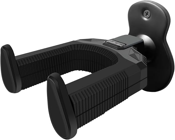 Guitar Wall Mount, Auto Lock Black Metal Guitar Hanger, Guitar Wall Hangers, Guitar Holder Hook Wall Stand for Classical, Acoustic, Electric Guitar, Bass, Gift for Guitar Player