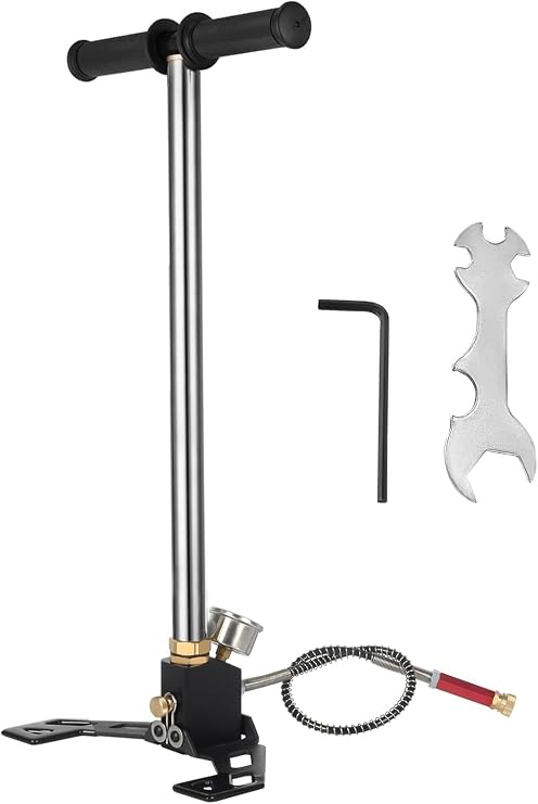 PCP Air Pump, 4500PSI High Pressure Hand Pump, 3-Stage Chamber for Airs, Compact Design, Portable Use