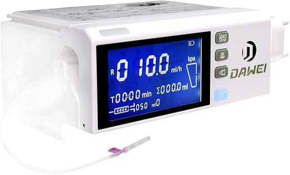 Portable Veterinary Syringe Pump with 4.3inch Touch Screen Rechargeable Pump Machine with KVO Adjustable Occlusion Threshold Alarm and Calibration