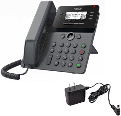 Fanvil - V62 6 SIP Lines, 2.7 Graphical LCD, Dual gigabit, PoE, IPv4&IPv6, 5line Keys1page Key, 15DSS, with Power Supply PSU-5V1A.