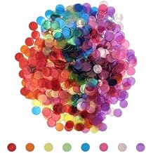 SUTIMSHE 1000 Pcs of 3/4 inch Transparent 8 Color Bingo Counting Chips Plastic Markers for Bingo Games, Math Counters,Classroom,Fun Family Game Night, Large Group Games