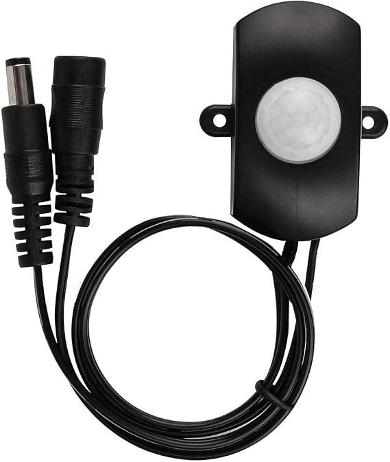 DC 5V-24V 5A PIR Motion Activated Sensor Switch with DC Coupler Cable for LED Strip Light
