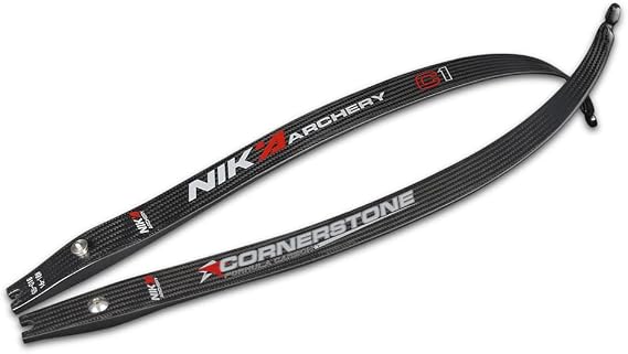 NIKA ARCHERY Recurve Limb Set Cornerstone Carbon Fiber Limb 12-50lbs. for Beginner Shooting (1 Pair)