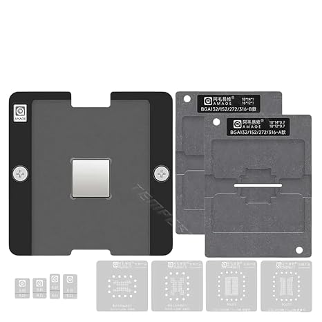 BGA132/152/316/272 Planting Tin Platform Set Compatible with SSD USB Flash Drive C IC BGA Magnetic Reballing Stencil Template Tools