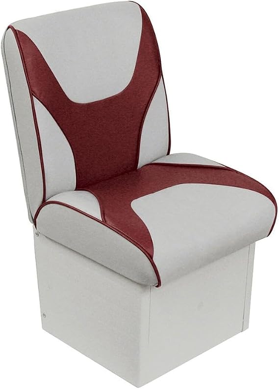 Overton's Deluxe Jump Boat Seat | High-Impact Plastic Frame, UV-Resistant Marine Vinyl, Storage Under Seat, 10" Base