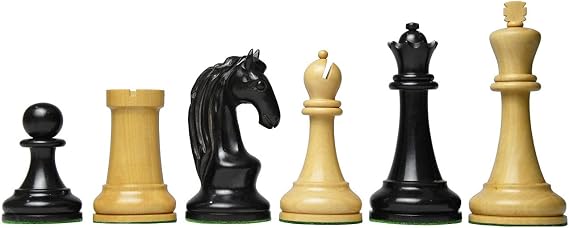 CHESSBAZAAR Premium Reproduction of 1963-66 Piatigorsky Cup Chess Pieces in Ebony & Boxwood | 4.2 Inch King | 34 Staunton Chessmen with 2 Extra Queens