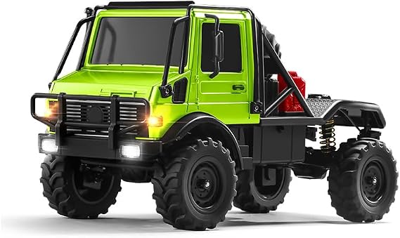 1/18 Scale RC Climbing Car Model, 2.4G 4CH 4WD Off Road RC Crawler with Lights, Dual-Speed Modes (No Cargo Bed/RTR Version/Green)