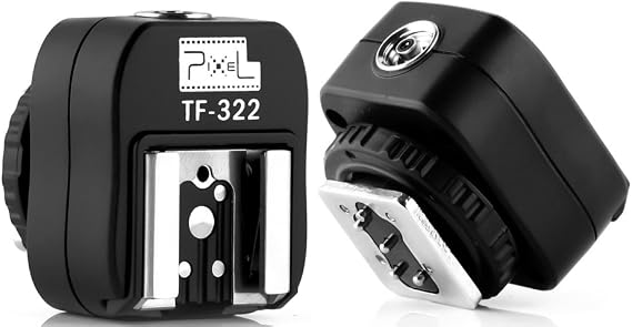Pixel TF-322 Flash Hot Shoe Sync Adapter with Extra PC Sync Port Dedicated for Nikon DSLR & Flashgun