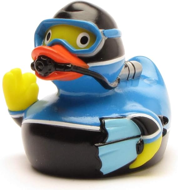 Bath Squeaky Duck Diver: Rubber Duck Keyring Included, Ideal Toy for Babies and Children