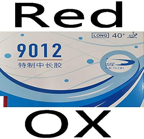 Meteor 9012 Long pips Out Rubber Without Sponge for Table Tennis Racket bat (red OX)