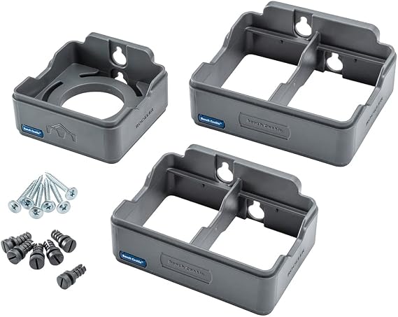 Rockler Bench Cookie Storage Rack Starter Kit (Pack of 3) - ABS Plastic Holder for Finishing Bridges & More -Wall, Pegboard Mount Work Bench Grip Box -Tool Organizer w/Side Notches -Woodworking Pucks