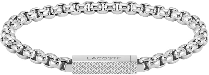 Lacoste L'Essentiel Men's Link Bracelet with Petit Pique Pattern