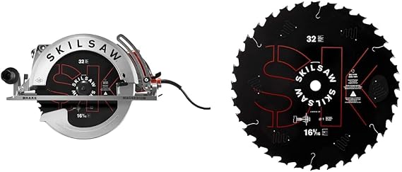 SKIL 16-5/16 In. Magnesium Worm Drive Skilsaw Circular Saw + SKILSAW SPT1000 16-5/16'' 32T Circular Saw Blade