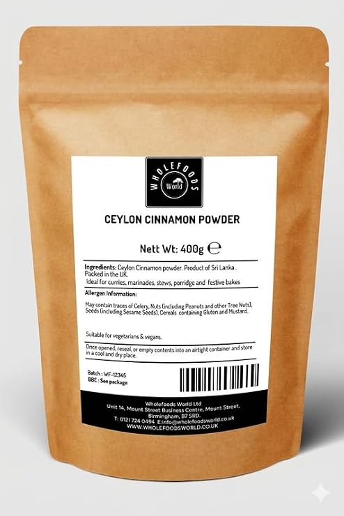 Ceylon Cinnamon Powder Ground for Baking and Cooking 400g