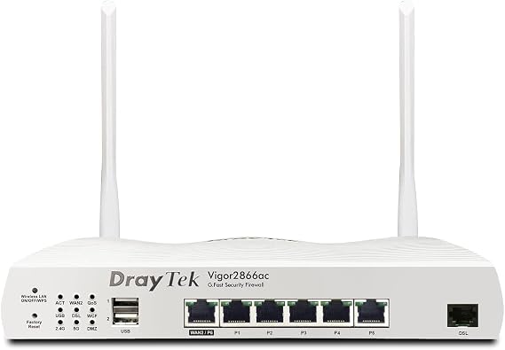 DrayTek Vigor 2866AC Multi Wan VDSL/ADSL VPN Router. Suitable for Super Fast FTTP. Ideal for Small Business and Homeworkers