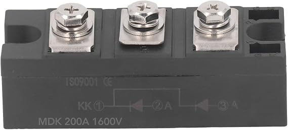 Diode Bridge Rectifier Module, 200A / 250A 1600V High Power 3 Terminals Current Conversion Module, Photovoltaic Anti Reflection Common Cathode Module Rectifier Diode (MDK 200A