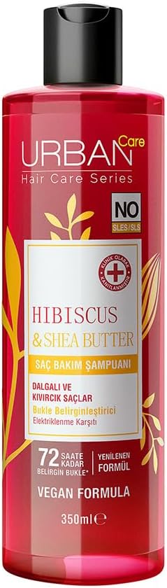Urban Care Hibiscus & Shea Butter Bukle Belirginleştirici Saç Bakım Şampuanı, 350 Mililitre, Vegan