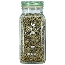 Simply Organic Basil Certified Organic, 0.54-Ounce Container