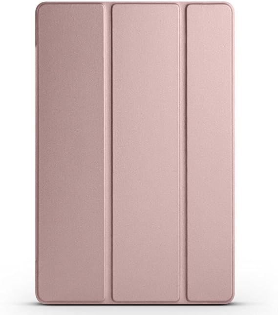 Babilden Samsung Tablet Galaxy Tab A9 X110/Galaxy Tab A11 ile Uyumlu Tablet Kılıfı Smart Cover Uyku Modlu Standlı Arkası Sert Şeffaf Kapak Rosegold