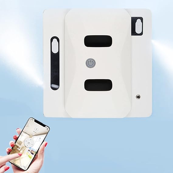 Window Cleaning Automatic Robot Glass Cleaning Robotic Window Vacuum Cleaner with Dual Water Tanks Water Spray with Control via Smartphone or Remote