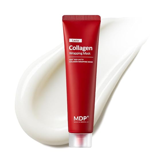 MDP+ Red Lacto Collagen Wrapping Mask | Peel Off, Pore Minimizing, Hydrating & Plumping, Korean Glass Skin, Elasticity | 2.36fl.oz, 70ml